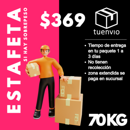 Guias estafeta con sobrepeso de 5 kg a 70 kg - 70