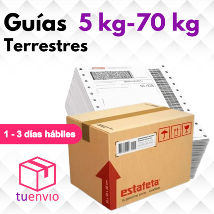 Guias estafeta con sobrepeso de 5 kg a 70 kg